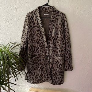 Animal print coatigan